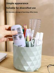 1 pieza Caja de almacenamiento giratoria para pinceles de maquillaje, soporte de escritorio redondo para delineador de cejas, lápiz, lápiz labial y pinceles, organizador de cosméticos, contenedor para pinceles adecuado para mesas de maquillaje, tocadores, escritorios, decoración de habitaciones, escritorios de oficina, organización y almacenamiento de baños