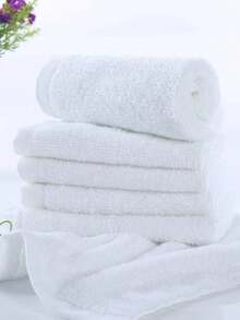 5条/10条装 25x25厘米 白色薄棉酒店/厨房吸水洗脸巾，多用途手巾