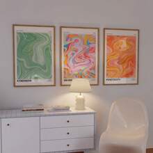 1/3pcs Wall Art Posters/ Modern Style, Aura Energy Spiritual Gradient Print 3 PiecesWall Art Aesthetic Room Decor Retro Wall Art Apartment Decor Printable Wall Art Unframed / Framed ,Wall Art With Frame