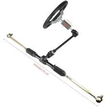 300mm Steering Wheeear Rack Pinion Tie Rod Rack 435mm 17.1'' Adjustable Shaft Assembly Compatible With By 110cc 125cc 140cc Go Kart Golf UTV ATV Accories - Black - View 6