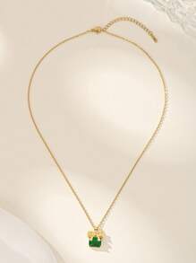 1pc Minimalist Retro Cubic Zirconia Bow Pendant Necklace, Women's Daily, Party, Date, Mother's Day Gift