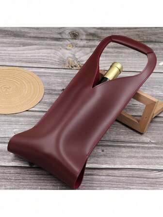 PU Material Red Wine Tote Bag, Grape Wine Bottle Gift Storage Bag