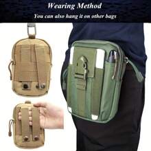 1pc Men's Tactical Slim Fanny Pack Mobile Phone Storage Small Waist Bag, Waterproof Nylon Multifunction Casual Fanny Pack Waist Travel Bag For Outdoor Sports