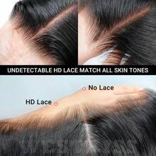 Uveous 200 Density Put On And Go 13x4 Lace Front Wigs Human Hair Straight HD Transparent Lace Front Human Hair Wigs For Women Glueless Wigs Human Hair Pre Plucked With Baby Hair 30 34 Inch - Natural Black - 查看 7
