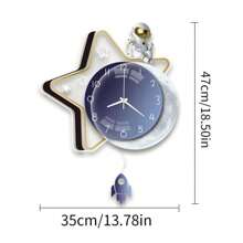 YZOK Reloj oscilante de cohete pequeño YZOK, a pilas, adecuado para decoración del hogar o regalos de cumpleaños para niños, reloj silencioso para dormitorio. Reloj de pared decorativo