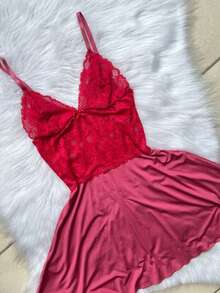 Kit 2 Sensual Two-Tone Lace Nightdress Without Cups With Microfiber And Adjustment - 彩色 - 查看 9