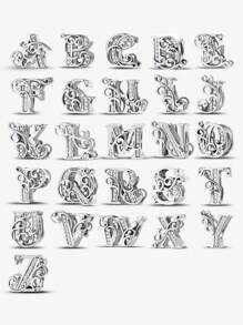1 PC Vine Letters Beads Pendant Charm Pendant Ball Suitable For Bracelets DIY Women's Jewelry