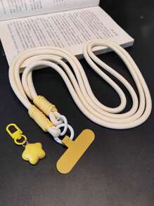 1 pieza Cordón para teléfono con forma de estrella, cordón trenzado de doble hebra, resistente, anti-rotura, anti-pérdida y anti-robo, incluye almohadilla