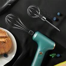 Batidor de mano y varilla para huevos recargable por USB con batería de litio de 1200mAh - Portátil, ligero y fácil de usar, ideal para reposteros caseros y profesionales para mezclar pasteles, galletas, panqueques