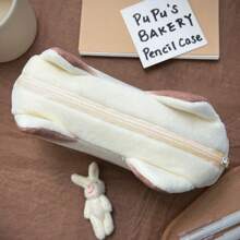 1pc Cute French Toast Shaped Large Capacity Pencil Case/Stationery Pouch For Students