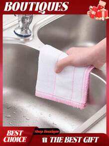 10pcs Thickened Dishcloth For Dry And Wet Cleaning; Kitchen Cleaning Rag; Dish Towel.