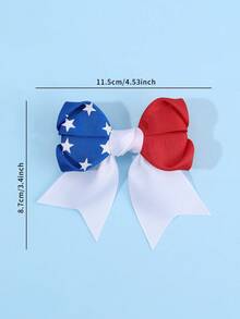 Set de 2 pinzas para el cabello con moño para el 4 de julio, Día de la Independencia, Día de los Caídos, accesorios para el cabello con estrellas de tela en colores rojo, blanco y azul, adecuados para fiestas nacionales, Día de los Caídos y fiestas - Multicolor - Ver 6
