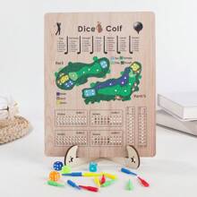 Joc de societate cu zaruri de golf din lemn, sistem de notare creativ, accesoriu pentru serile de jocuri, ideal pentru jocuri distractive de golf pe masă, potrivit pentru activități de petrecere, întâlniri de familie și evenimente