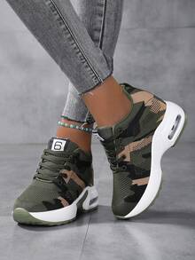 Women's Walking Shoes, Women's Trainers, Outdoor Soft Sole Pumps - Camouflage Green - View 2