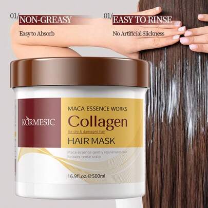 500g Collagen Hair Care, Deep Repair, Conditioning, Moroccan Nut Oil, Collagen Hair Mask, Essence, Applicable To Dry Damaged Hair, All Hair