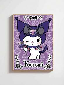 Sanrio 1pc Kawaii Wall Art Prints Posters,Kuromi Wall Arts,Pastel Girls Bedroom Prints,Girls Birthday Gift,For Dorm,Apartment,Bedroom,Living Room,Modern Home Decor,No Frame