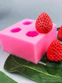 1pc Strawberry Fruit Shaped Silicone Mold, Cake Decorating Mold, Small Bow Silicone Fondant Mold, Chocolate Silicone Mold
