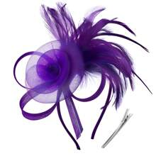 1 Pc Fascinator Hats Feather Flower Hair Clip Wedding Tea Party Kentucky Derby Headband For Girls And Women Fascinator Hat Halloween