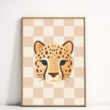 1/6 piezas Cuadros de arte de pared con animales, impresiones en lienzo de cocodrilo, león, elefante, jirafa, cebra, leopardo, lindos animales de dibujos animados, decoración para habitaciones de bebés, niños y salas de juegos sin marco