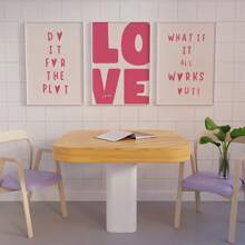Retro Print Set Of 3, Do It For The Plot Print, Love Poster, What If It All Works Out, 70s Wall Print, Preppy Poster, Wall Print, Valentine's Day Gift Decoration, No Frame