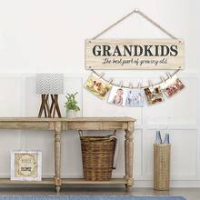 Custom Wooden Photo Frame Wall Growth Memories Wooden Photo Clip Hanger Decor - Multicolor - View 4