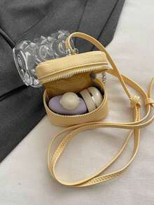 FRIFUL Bolsillo de mujer de PU estilo cubo, monedero simple, bolsa de maquillaje, estuche para audífonos, portastarjetas, portallaves, organizador de joyas, adecuado para compras, citas, viajes a la playa, regalo para mujeres - Billetera mini, monedero, billetera de muñeca, monedero - Multicolor - Ver 12