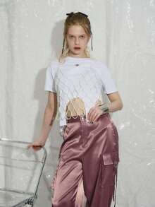 1pc Handmade Beaded Elegant Casual Style Student Fresh & Cute Faux Pearl Strap Camisole Suitable For Casual Vacation, Music Festival, Summer Daily Wear