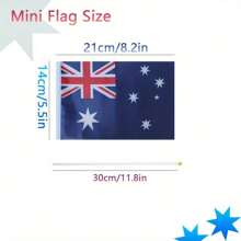 10pcs Mini Australian Flag, Polyester Material, Suitable For Festivals, Parties And Garden Decor