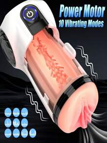 Male Masturbator, Upgraded 10-Speed Vibrating Pocket Pussy Male Stimulator With 3D Realistic Texture, Oral Sex Toys Male Adult Male Sex Toys