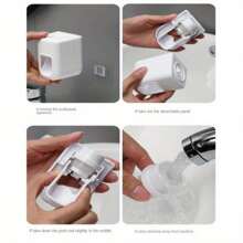 1pc Automatic Toothpaste Squeezer Wall Mount Non-Drilling Toothpaste Dispenser For Bathroom, Minimalist Style Bathroom Storage Storage