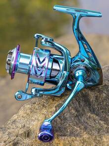 SOUGAYILANG 10KG 最大阻力旋转渔线轮,旋转超级顺畅,5.2:1 齿轮比淡水渔线轮,蓝宝石蓝色 1000-4000 系列强力海水旋转渔线轮,带铝制线轴折叠摇杆,左右手柄可互换,夏季必备钓鱼装备 - 寶藍色 - 查看 10