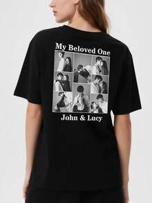 Personaliza tu camiseta con tu diseño o foto, crea tu regalo personalizado para fiestas, vacaciones o eventos - Negro - Ver 3