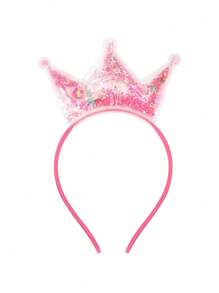 5/1 pezzo Cerchietti con corona di principessa in paillettes, cerchietti elastici con tiare per feste, regali per accessori per capelli di ragazze, forniture per acconciature e decorazioni