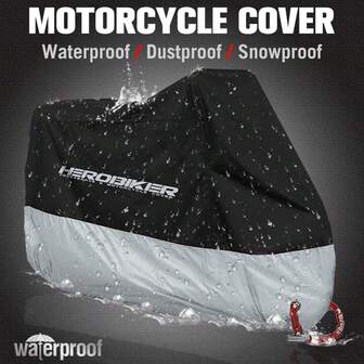 1 pieza Cubierta para motocicleta impermeable, regalo para motociclistas en temporada de lluvias, cubierta de 190T de poliéster para bicicleta eléctrica, cubierta para bicicleta al aire libre, accesorios para motocicleta, cubierta para motocicleta resistente al agua y al sol, protección contra la lluvia, accesorios para motocicleta, artículos esenciales para motociclistas, regalo para mujeres y hombres