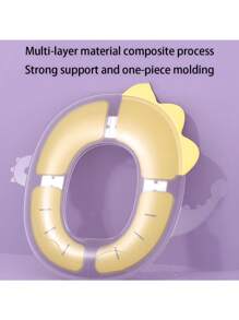 1pc TPE Soft Packaging Children's Portable Folding Travel Toilet Seat With Non-Slip Silicone Pad Potty Training Seat Toilet Ring Foldable Washable Toilet Seat Mat Suitable For Toddlers, Boys And Girls