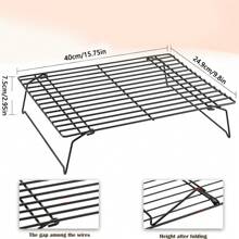 Tier Stackable Cooling Rack For Batch Cooling Cookie, Pizza, Cake- Heavy Duty Cooling Racks For Cooking And Baking, Oven And Dishwasher Friendly Baking Supplies-Black
