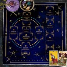 1pc Celtic Cross Star Tarot Cloth, Altar Cloth, Witchcraft Pendulum Mat, Divination Astrology Card Tablecloth, Home Decor