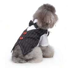1pc Striped Dog Tailcoat Formal Shirt, Suitable For Weddings, Parties, Birthdays, Halloween Pet Costumes, Role-Playing Costumes