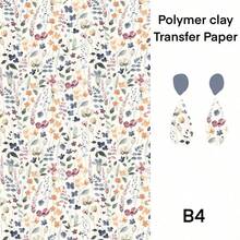 Flower Polymer Clay Watercolor Transfer Paper DIY Ink And Wash Marbling Printing Paper Soft Pottery Earrings Jewelry Making - B1-12 - View 9
