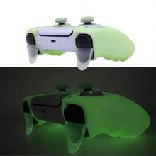 Glow In The Dark Controller Skin Cover For Playstation 5 Controller, RALAN 1 Controller Protector Case+2 Customised Thumb Grips Caps - Multicolor - View 9