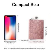 1pc Stainless Steel Shiny Portable Hip Flask, 8oz Capacity, Suitable For Drinking Alcohol, Coffee, Milk, Beverages, Outdoor Camping, Holiday Parties, Perfect Gift For Father's Day, Valentine's Day, Boyfriend/Husband - Multicolor - View 2