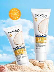 BIOAQUA Crema aislante multiefecto de 50g de pulpa de arroz cruda - Protección UV y Humectante | Suaviza y reafirma | Para todo tipo de pieles - Blanco - Ver 3