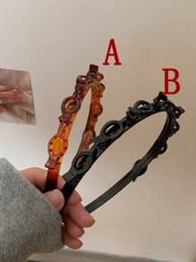 1 pieza Accesorios para hacer clips de pelo, diadema tejida hueca multicapa, clips de flequillo de doble capa, clips de flequillo para uso diario, nuevos lanzamientos para primavera y verano, diadema, aros para el cabello, negro, tocado