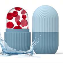 1 件冰面滚轮，冰面滚轮用于缓解面部和眼部浮肿，面部按摩器轮廓和增强皮肤护理和光泽，冰面滚轮模具立方体 - 彩色 - 查看 3