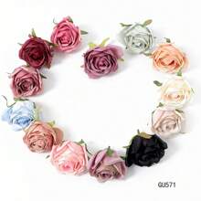 10pcs High-Quality Realistic Artificial Rose Heads, Home Textile Floral Decor & DIY Crafts, Suitable For Christmas, Halloween, Easter, Thanksgiving