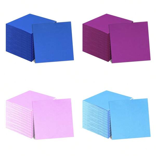 مناديل ورقية ملونة أحادية اللون, مناديل ورقية ملونة, مناديل ورقية يمكن التخلص منها لحفلات الأعياد وأعياد الميلاد, مناديل ورقية مربعة