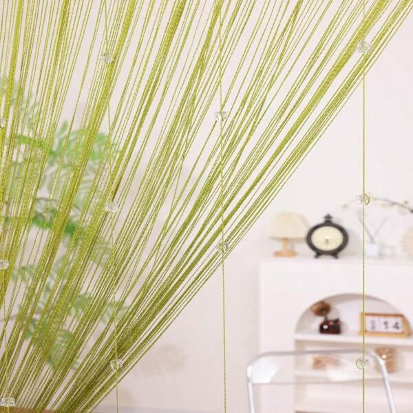 1pc Creative String Curtain With Adjustable Beads, Enjoy DIY Fun Partition Curtain Without Punching Holes