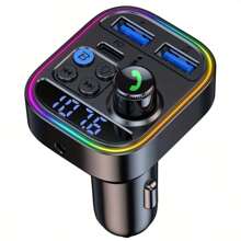 5,3 cm kabelloser FM-Transmitter für Auto - Typ C PD30W QC3.0 Adapter - Freisprechsystem, unterstützt TF-Karte und USB-Stick