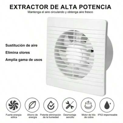 Extractor De Aire 18w, 28w, 38w | 4", 6", 8" Para Baño Cocina e interiores