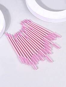 20支装双头柔韧睫毛刷，粉色眉刷，眉刷，眼影刷，螺旋刷，赠品 - 粉色 - 查看 9